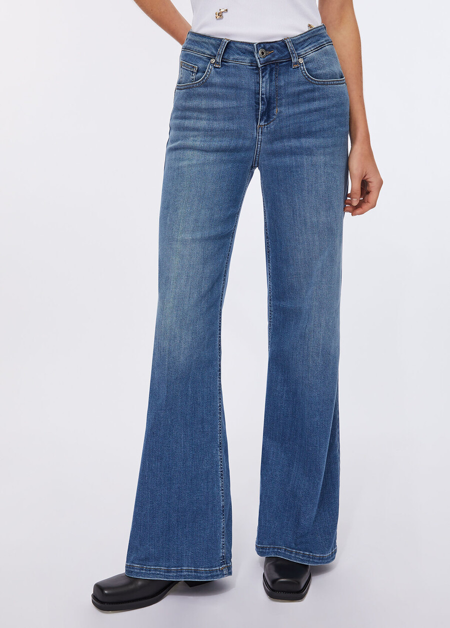 high-rise flared jeans