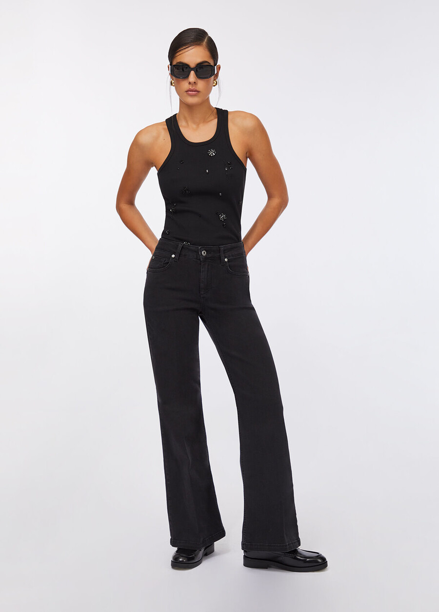 high-rise flared jeans
