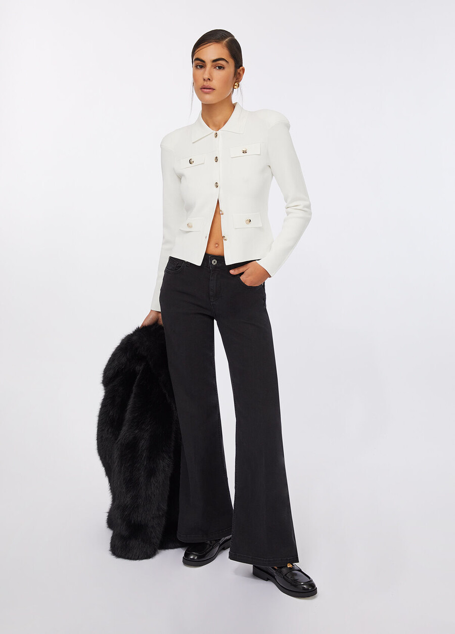 high-rise flared jeans