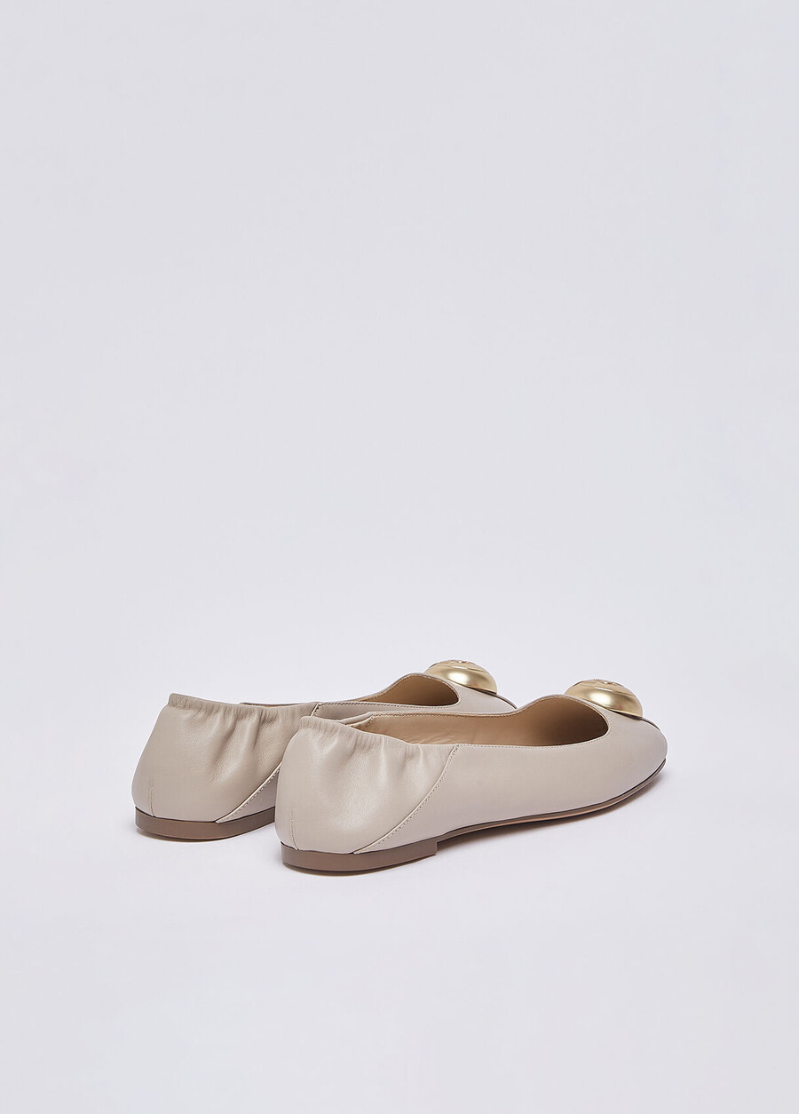 leather ballet flats with logo