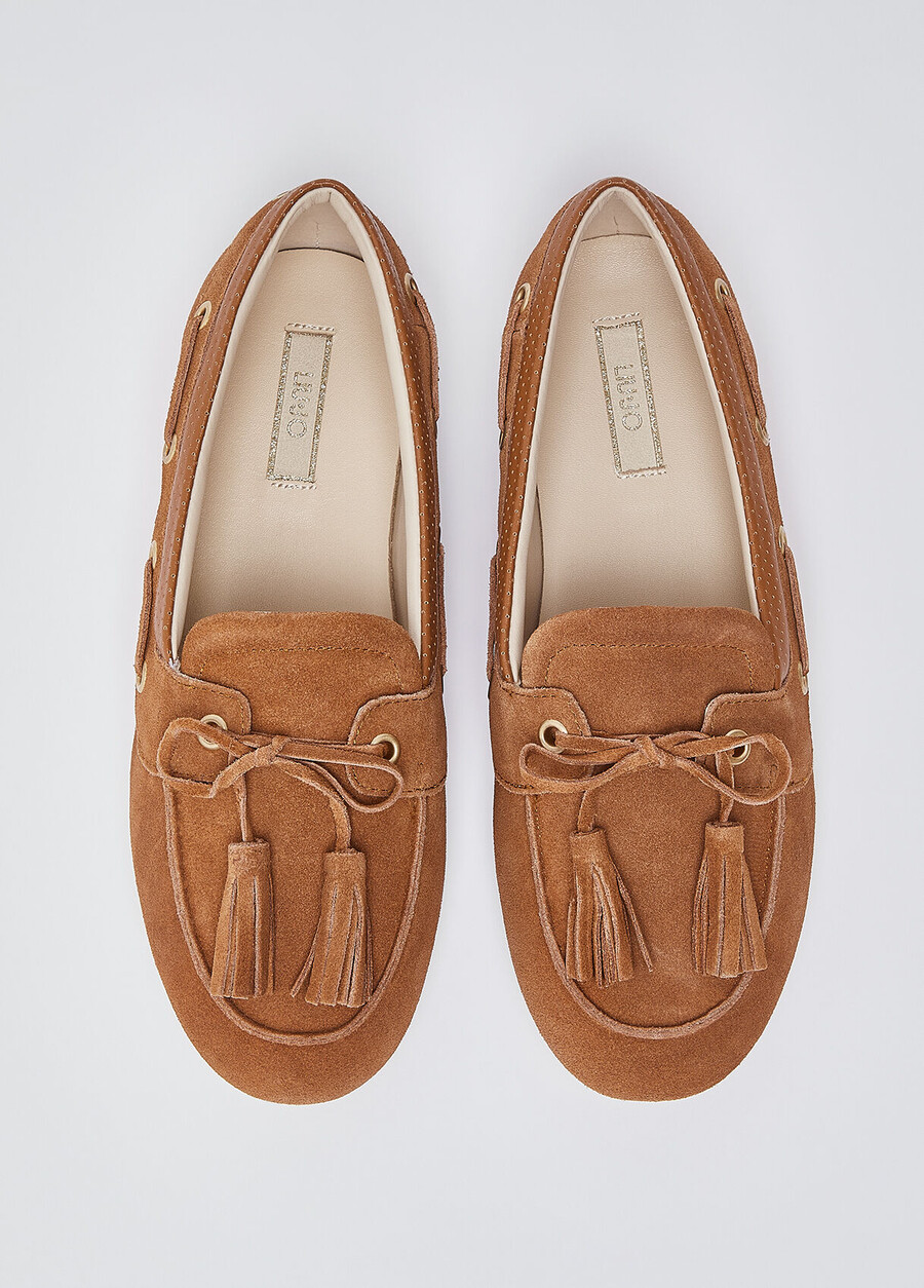 suede loafers with tassels