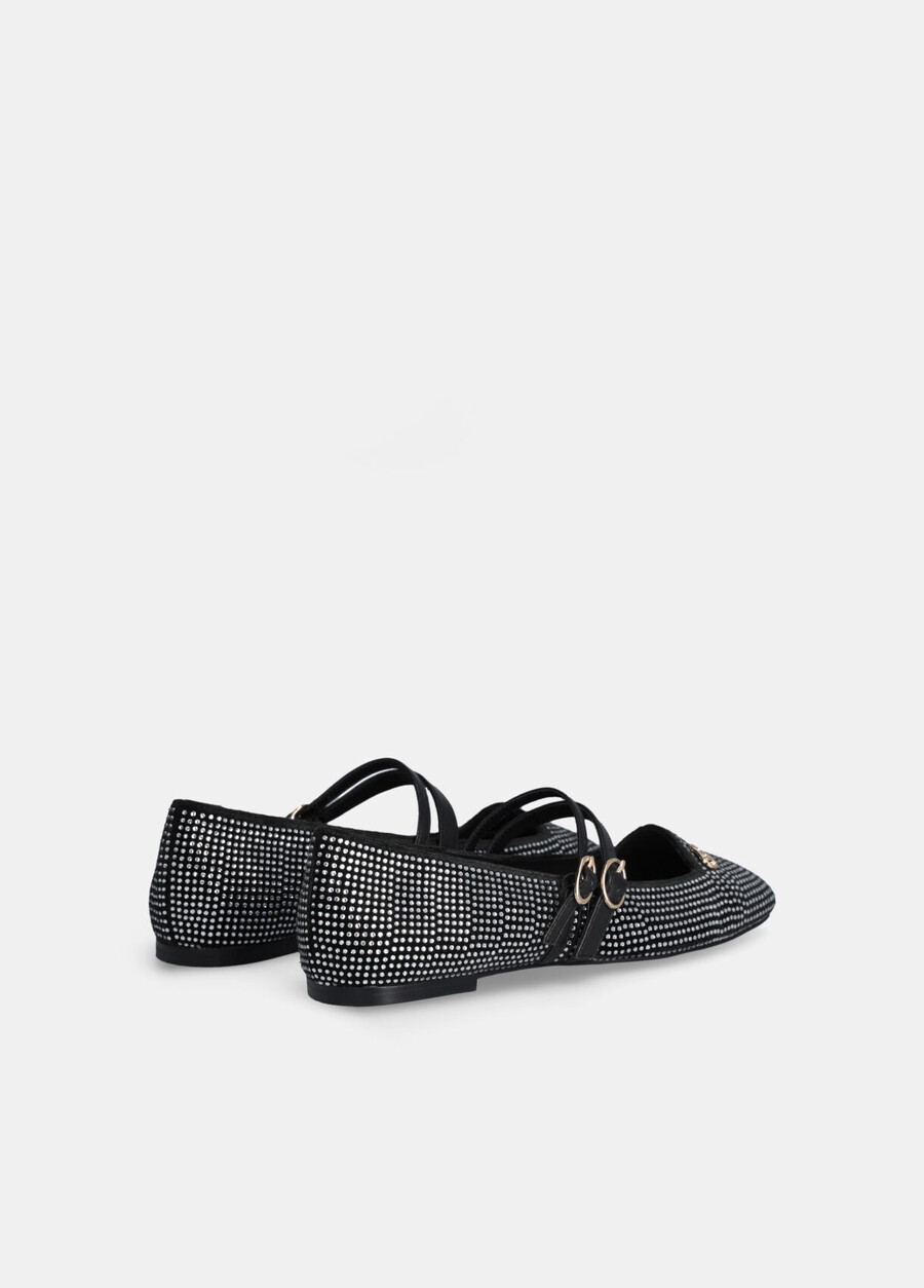 ballet flats with all-over rhinestones