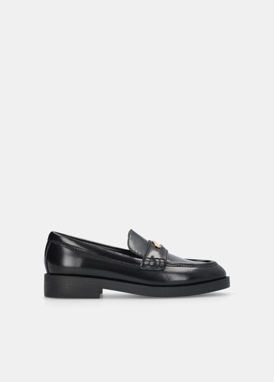 abraded leather loafers