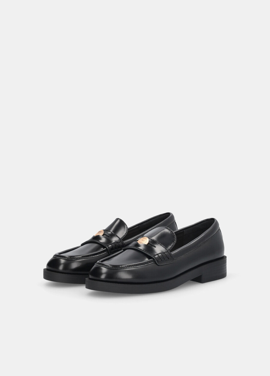 abraded leather loafers