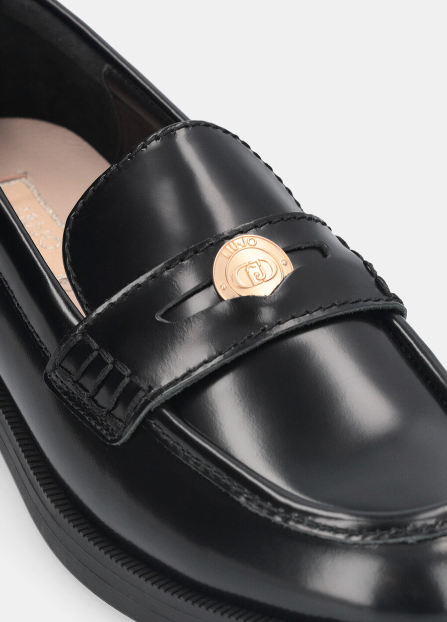 abraded leather loafers