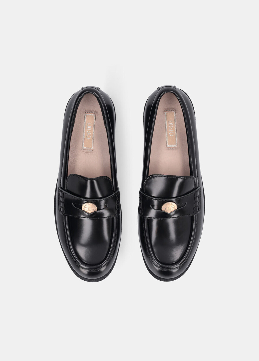 abraded leather loafers