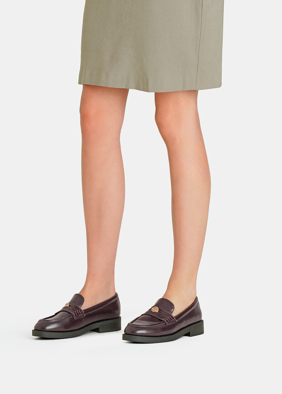 abraded leather loafers