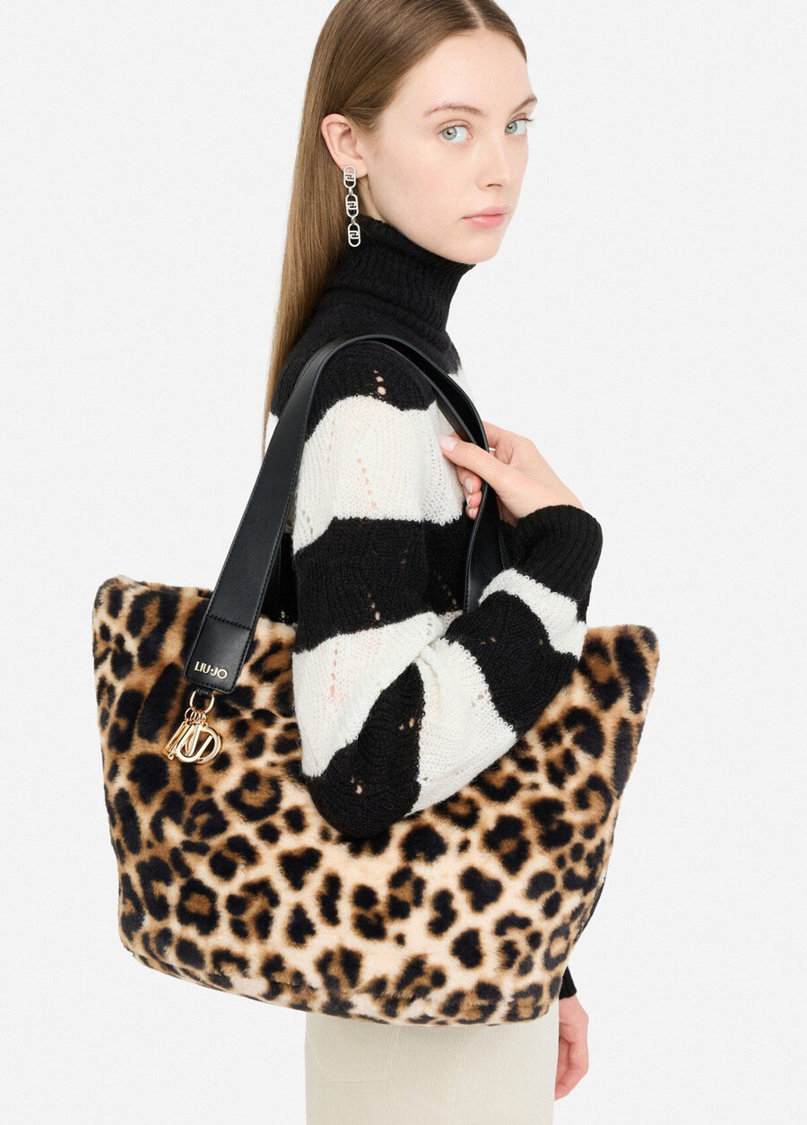 large faux fur hobo bag