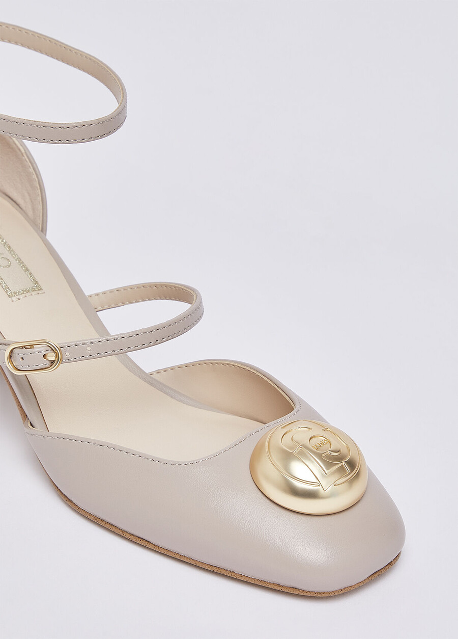 two-piece leather pumps