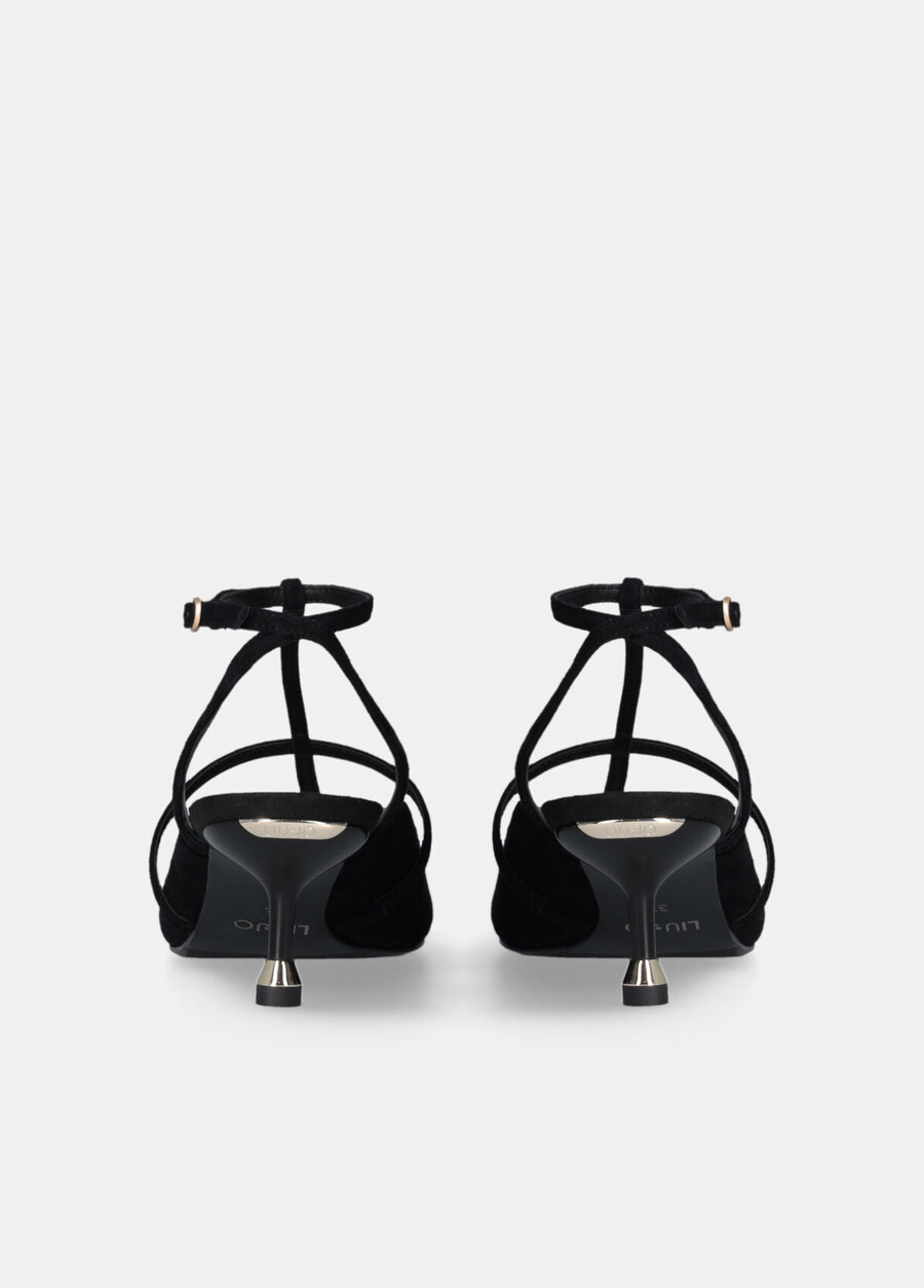 slingback shoes with bejewelled logo