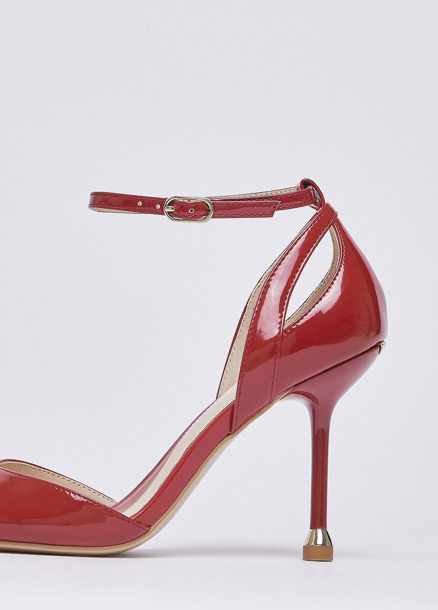 patent leather heeled sandals