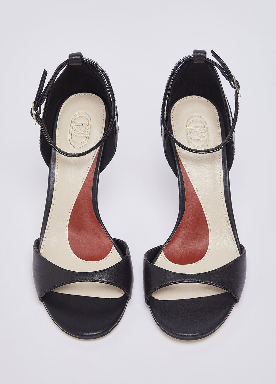 nappa leather heeled sandals