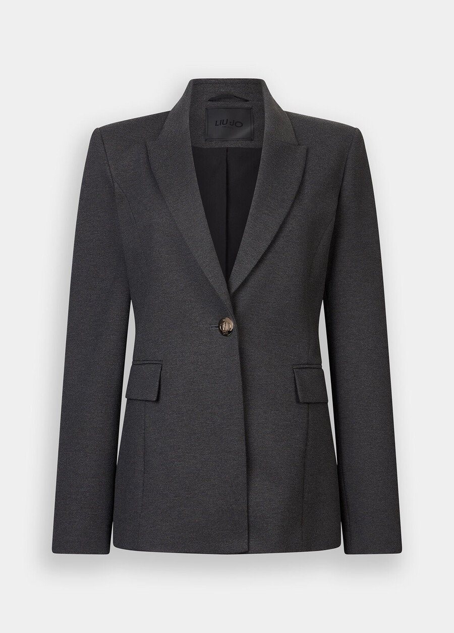 blazer with brooch detail