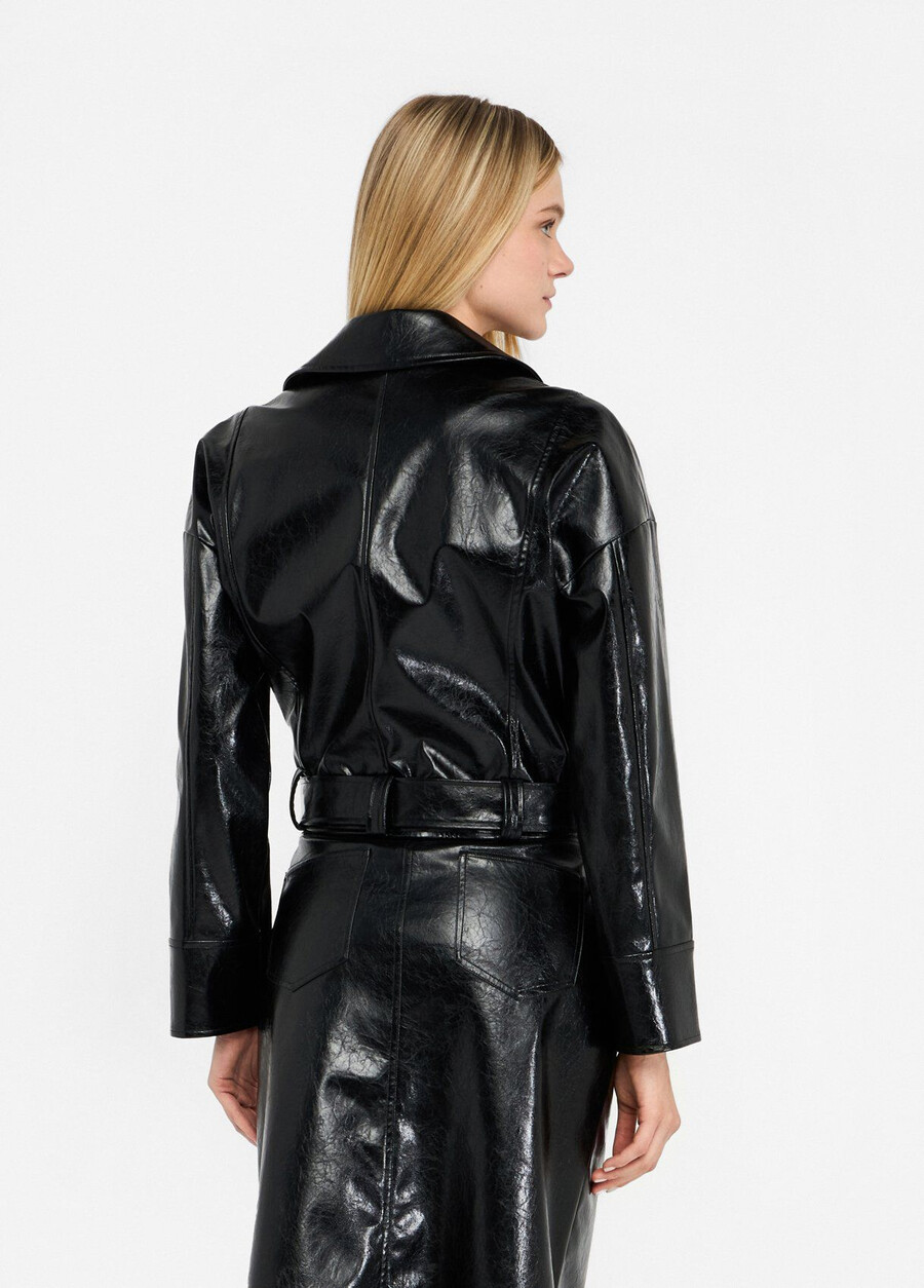 glossy biker jacket