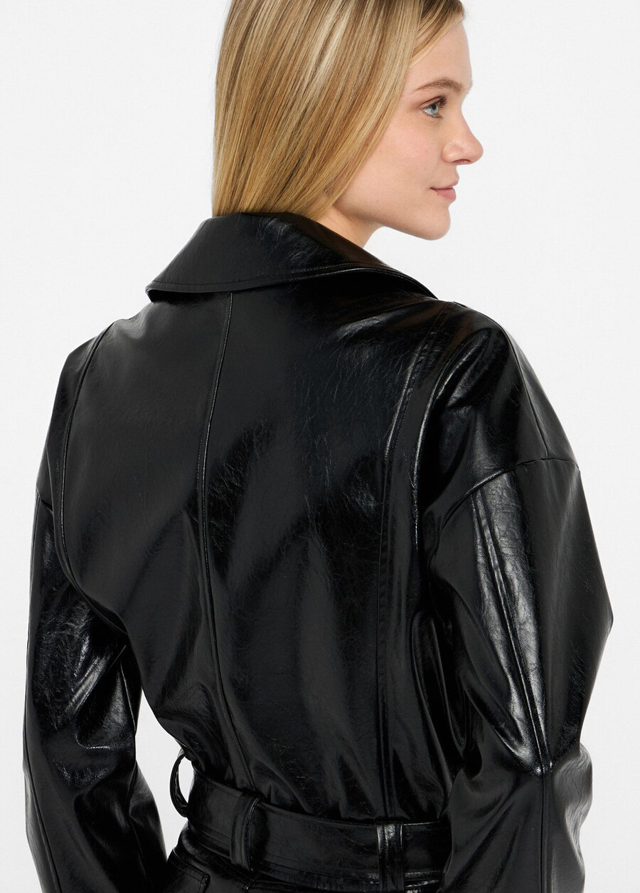glossy biker jacket