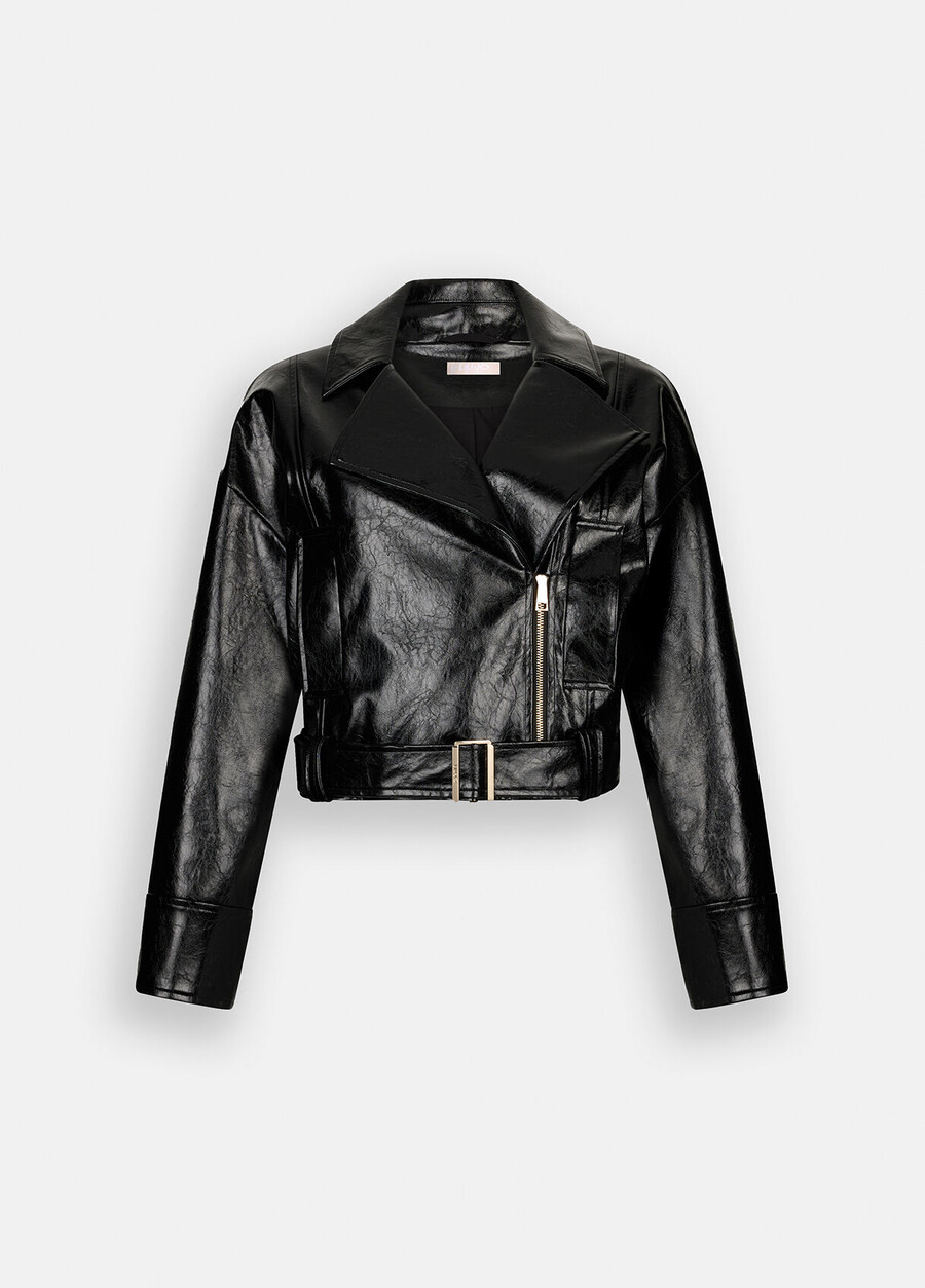 glossy biker jacket
