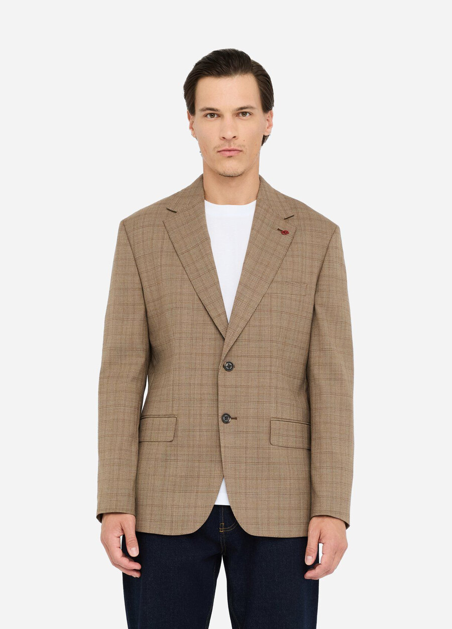 glen plaid wool blazer