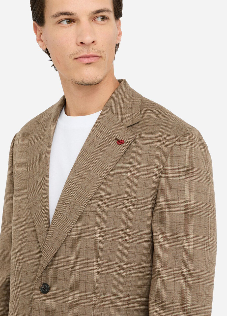 glen plaid wool blazer