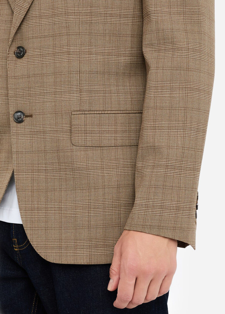 glen plaid wool blazer
