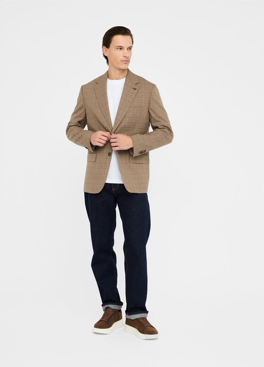 glen plaid wool blazer