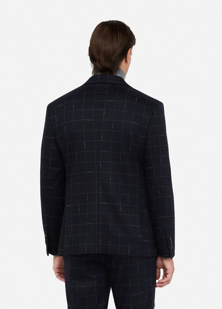 wool and cotton chequered blazer
