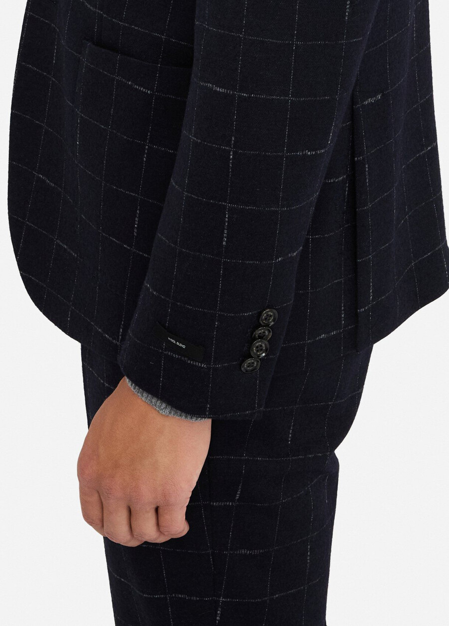 wool and cotton chequered blazer
