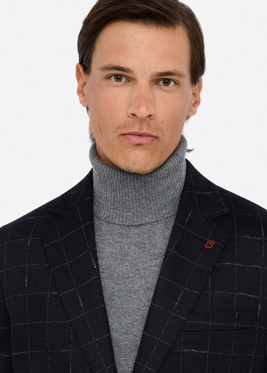 wool and cotton chequered blazer