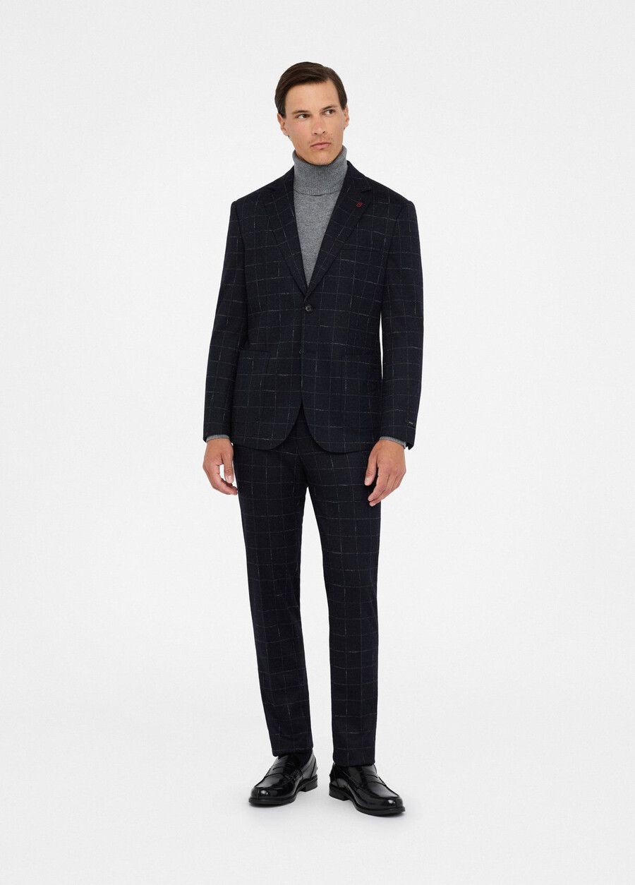 wool and cotton chequered blazer