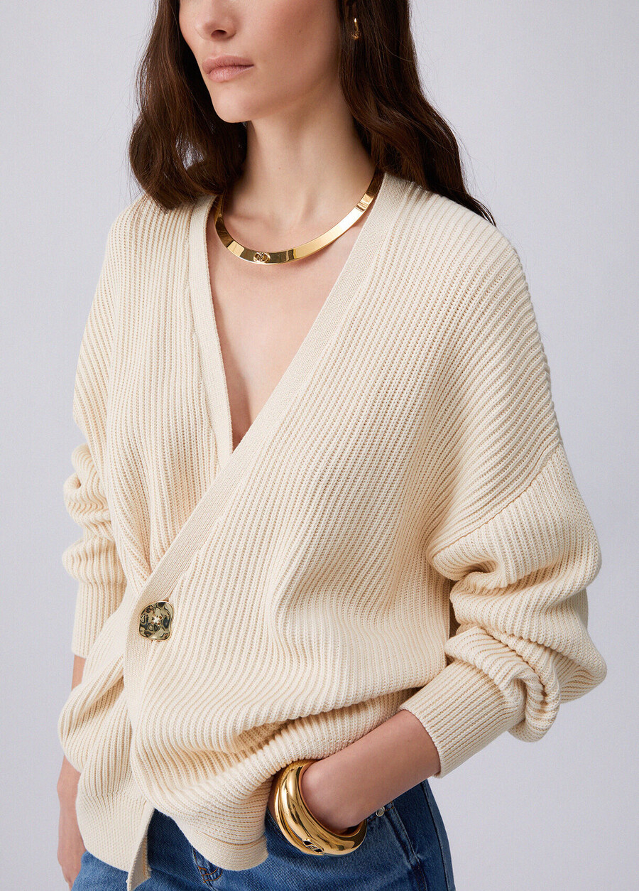 cardigan with bejewelled detail