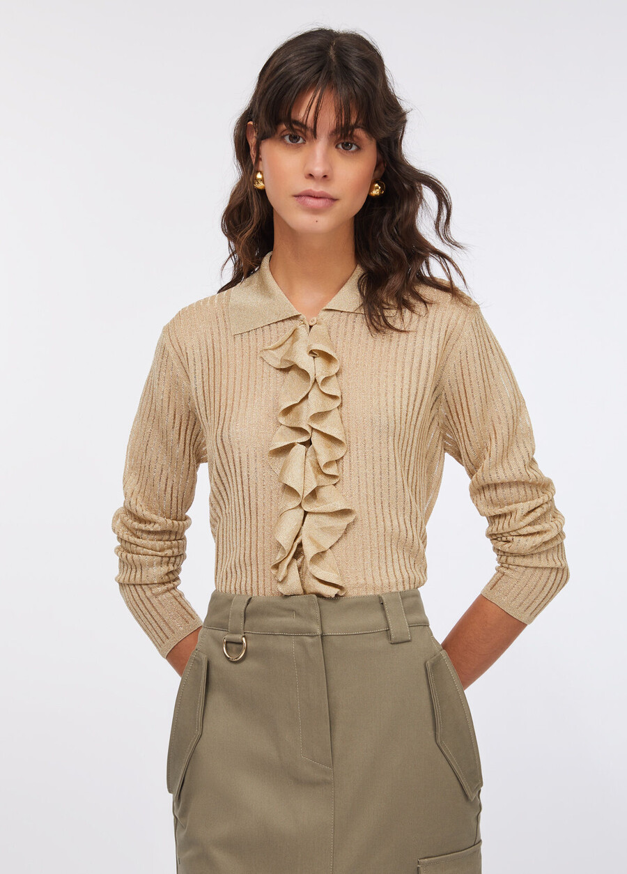 lurex knit shirt