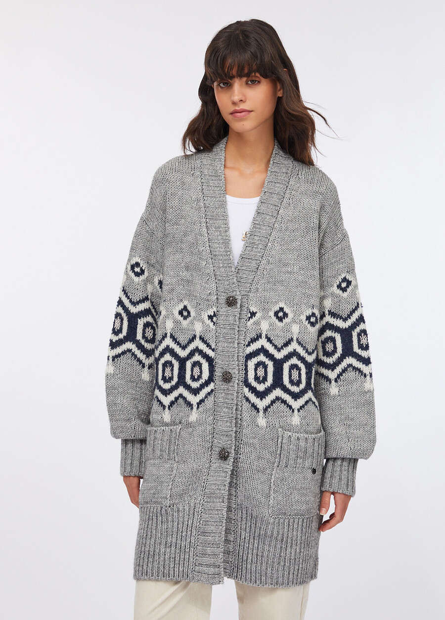alpaca and wool jacquard cardigan