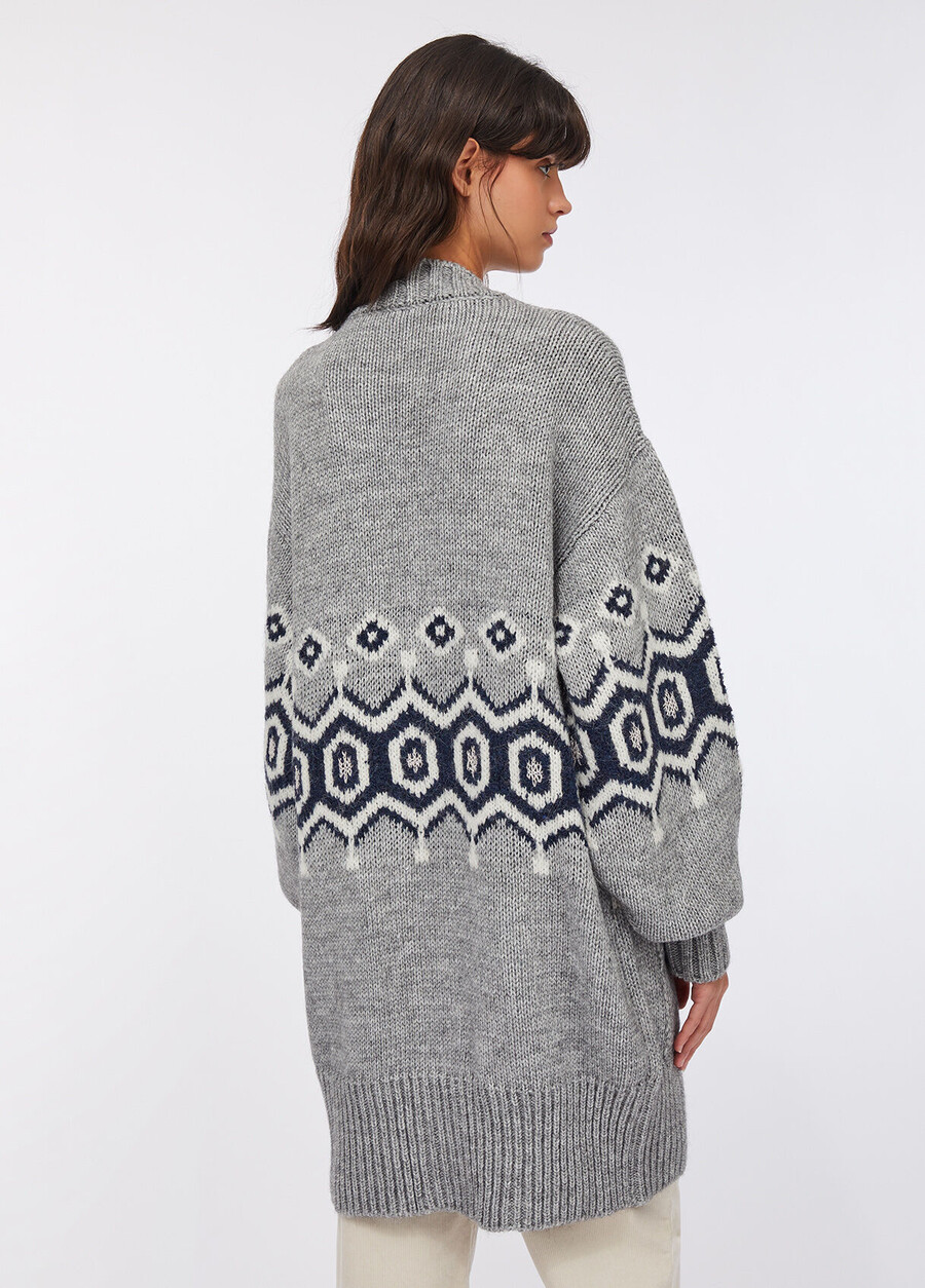 alpaca and wool jacquard cardigan
