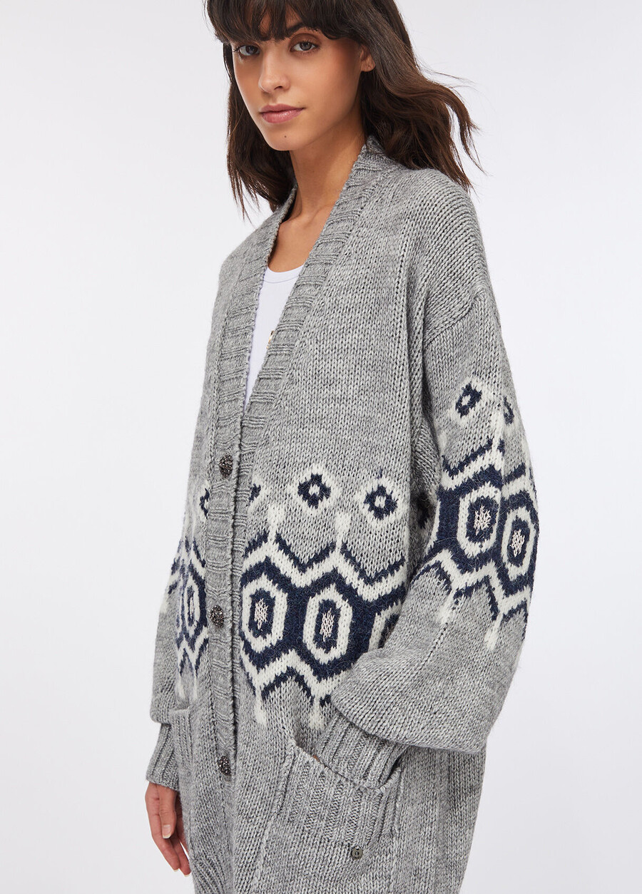 alpaca and wool jacquard cardigan
