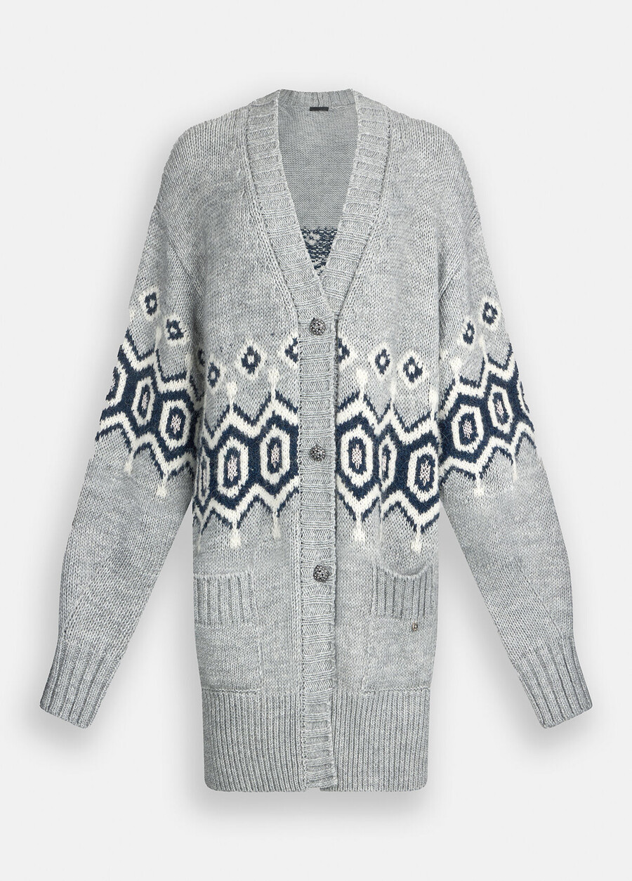 alpaca and wool jacquard cardigan