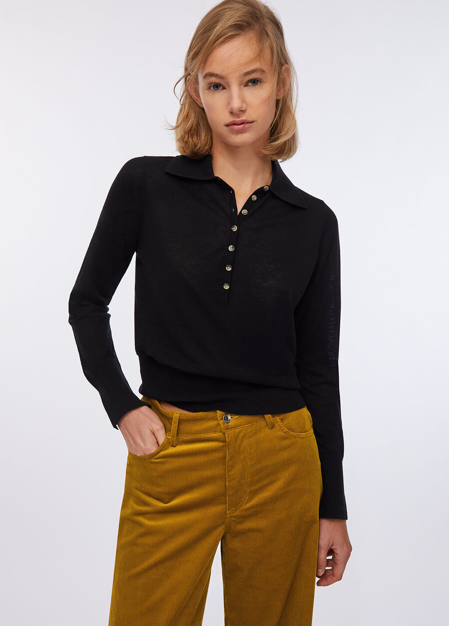 cotton and cashmere polo shirt