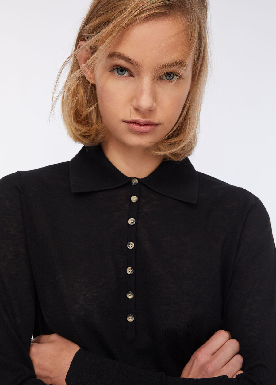 cotton and cashmere polo shirt