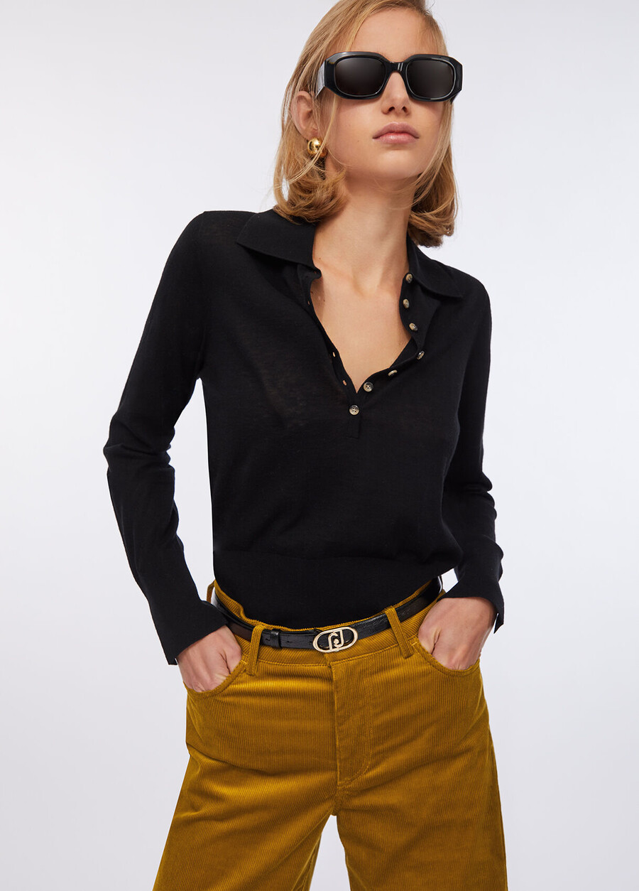 cotton and cashmere polo shirt