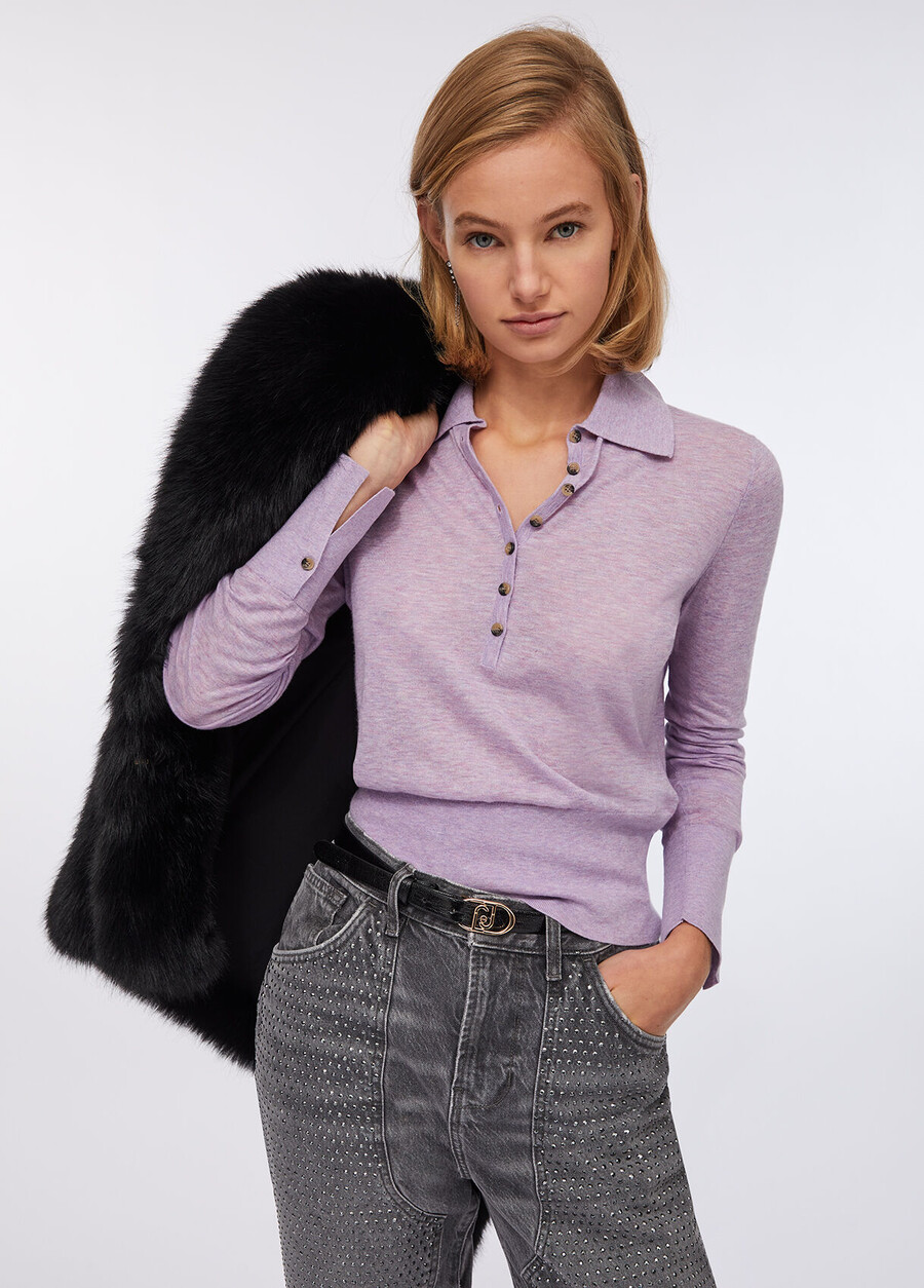cotton and cashmere polo shirt