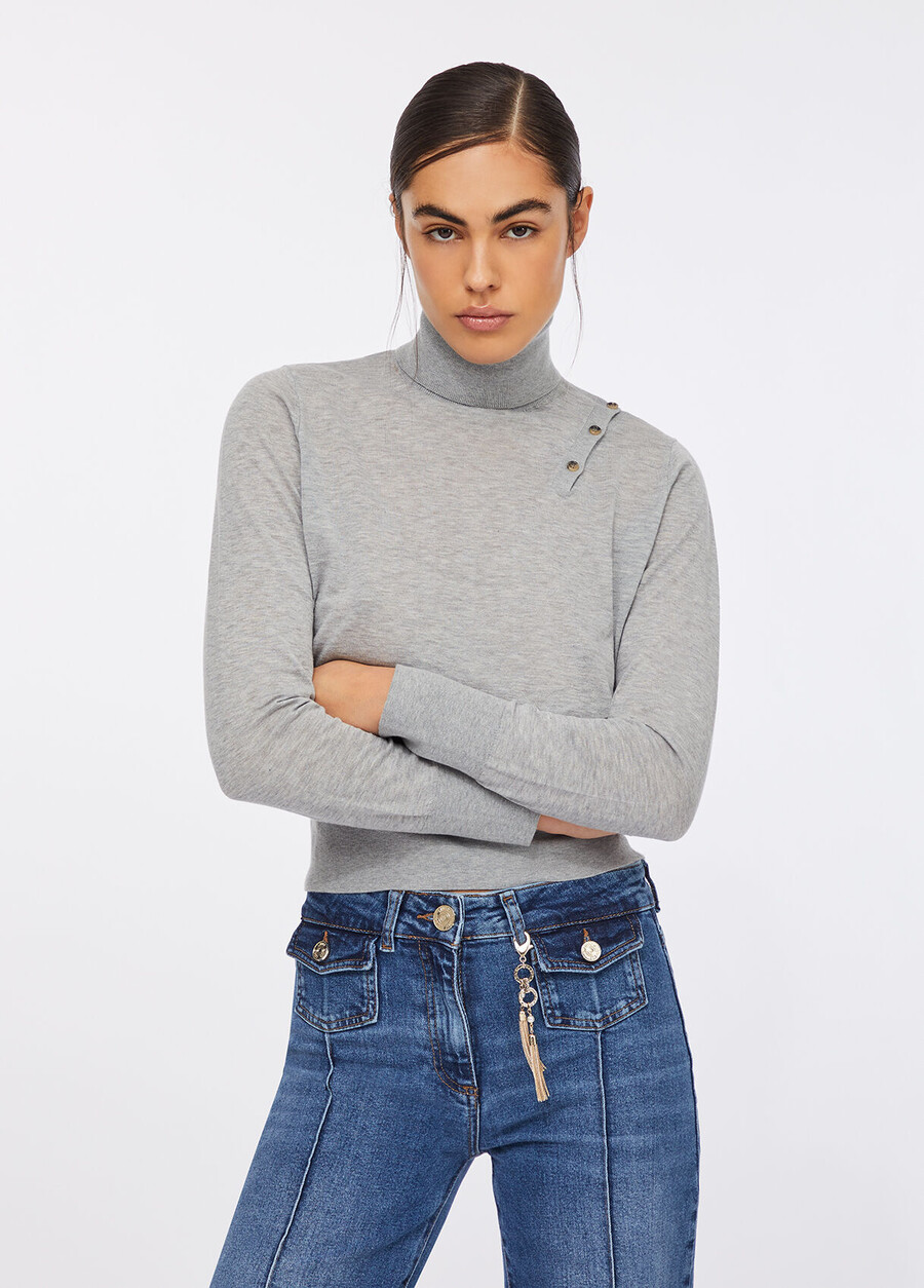 cotton and cashmere polo-neck