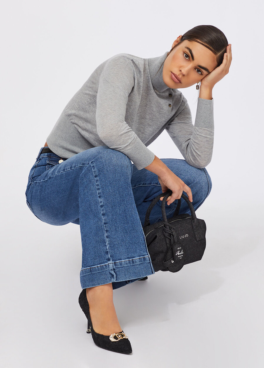 cotton and cashmere polo-neck