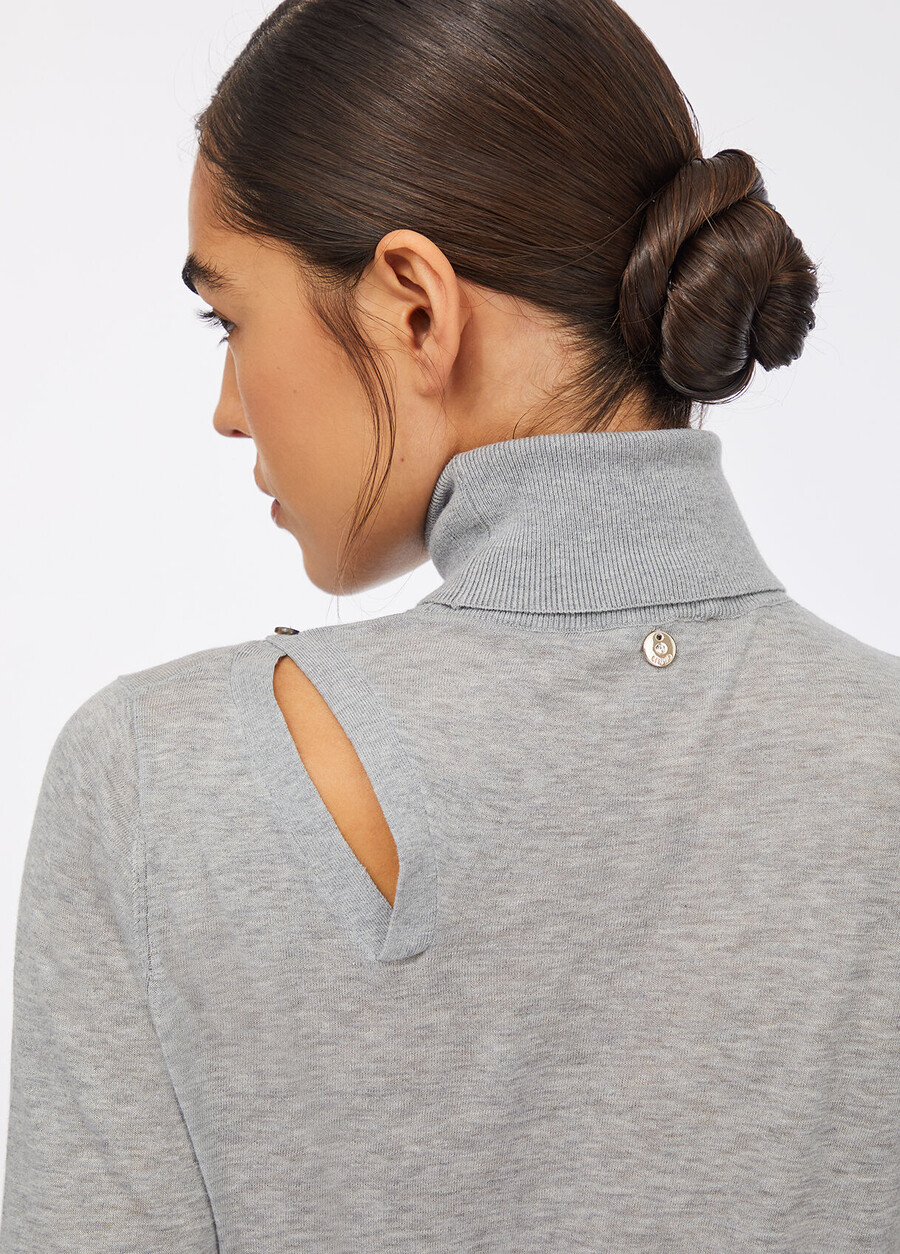 cotton and cashmere polo-neck
