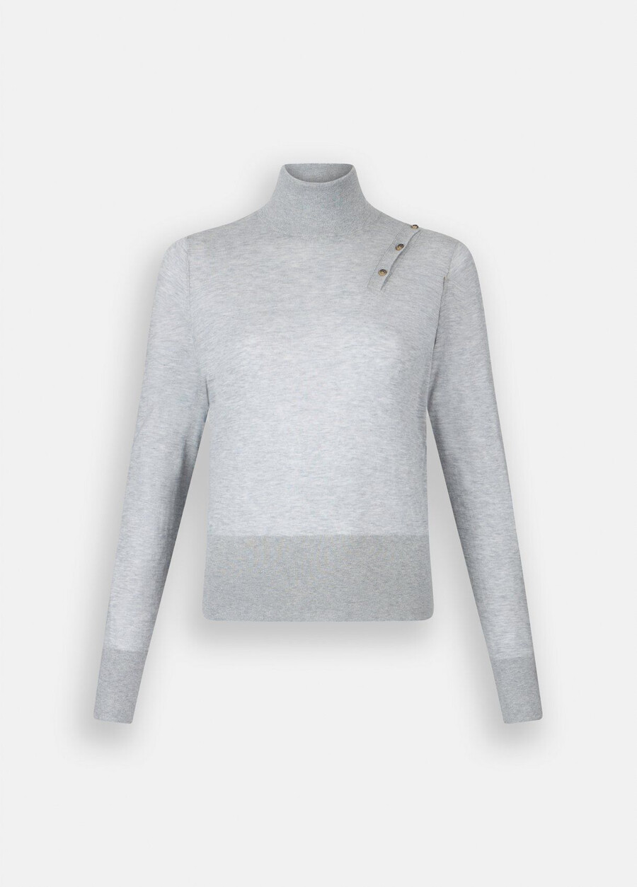 cotton and cashmere polo-neck