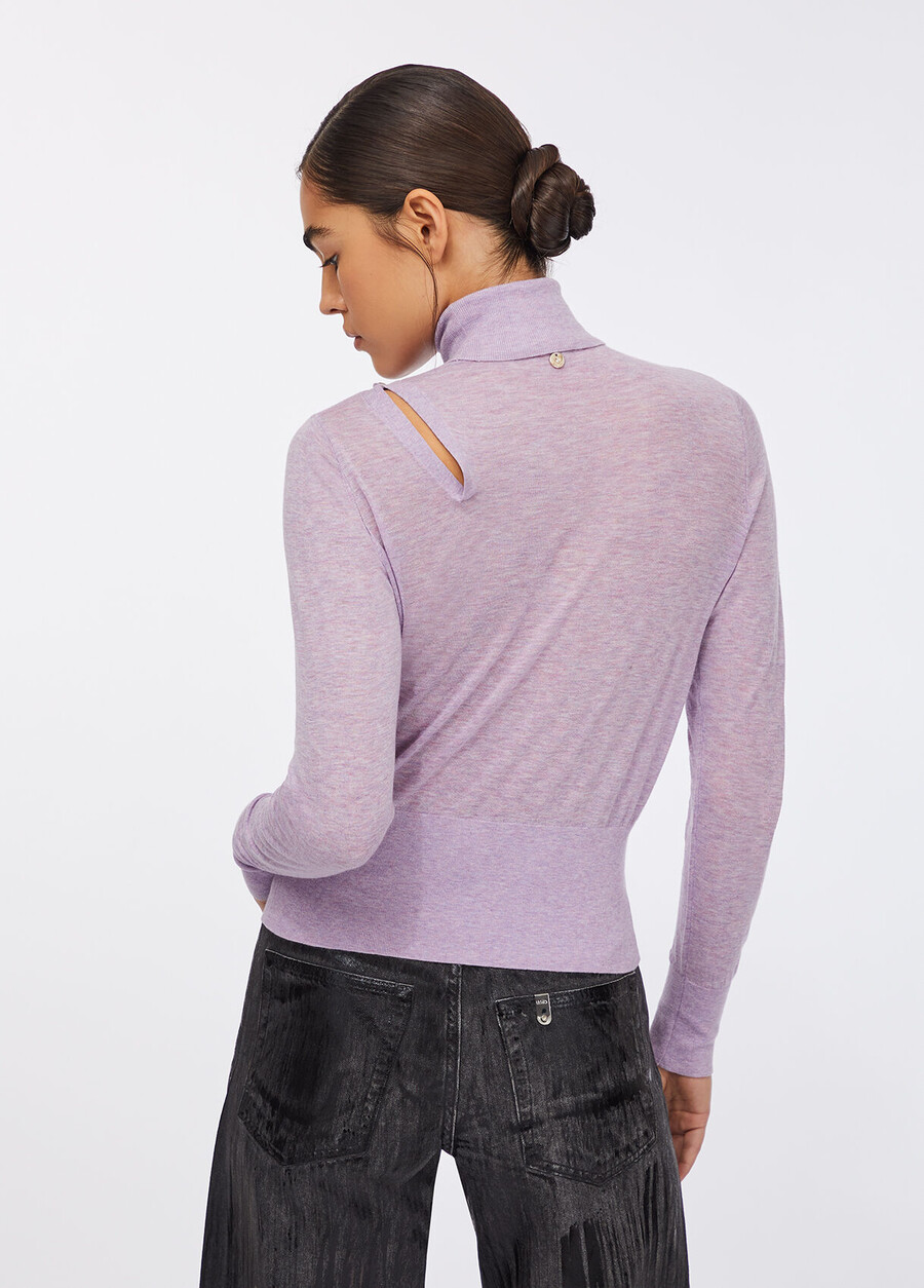 cotton and cashmere polo-neck