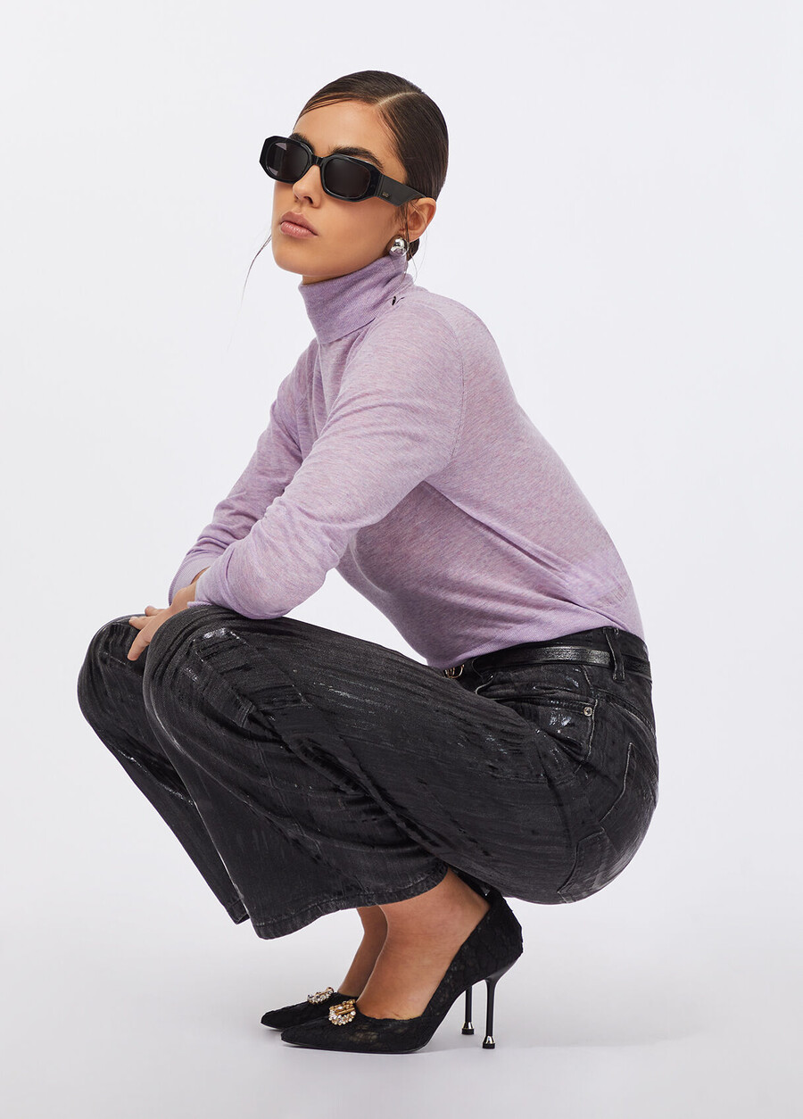cotton and cashmere polo-neck
