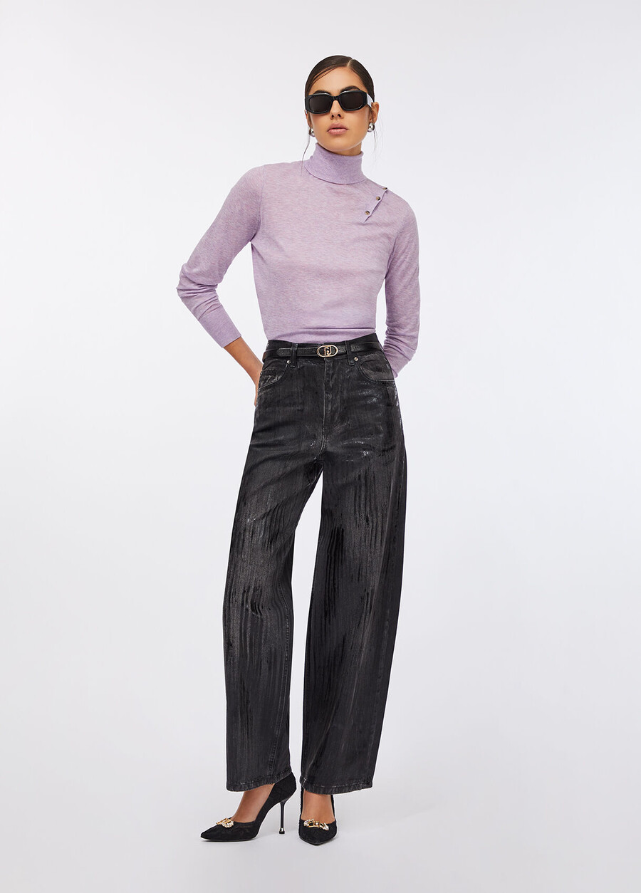 cotton and cashmere polo-neck