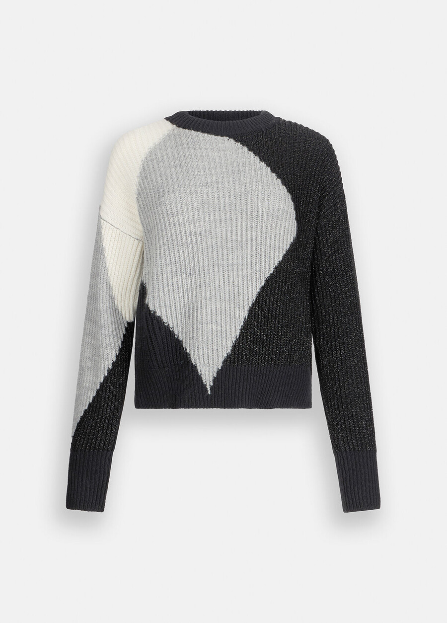 wool sweater with inlays
