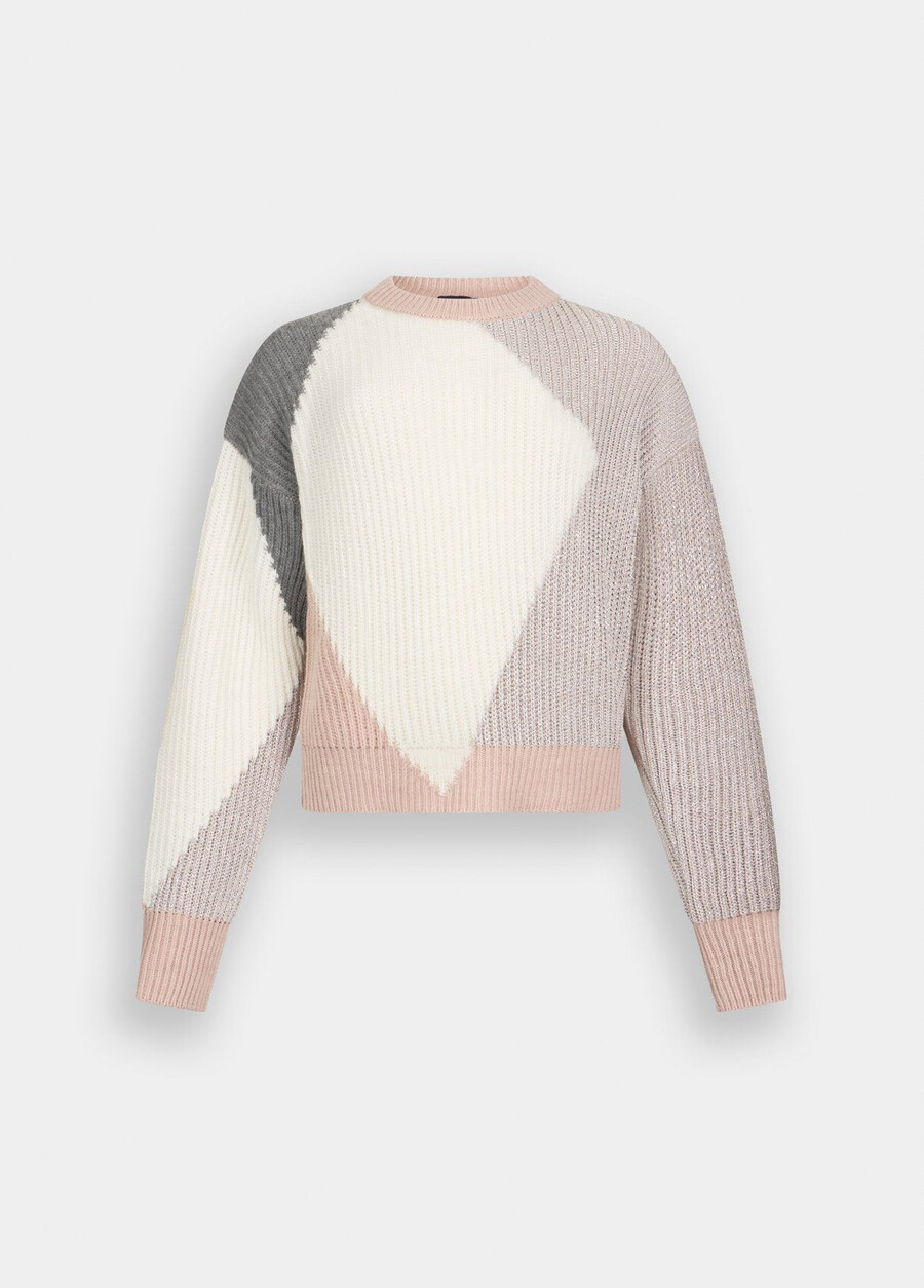 wool sweater with inlays