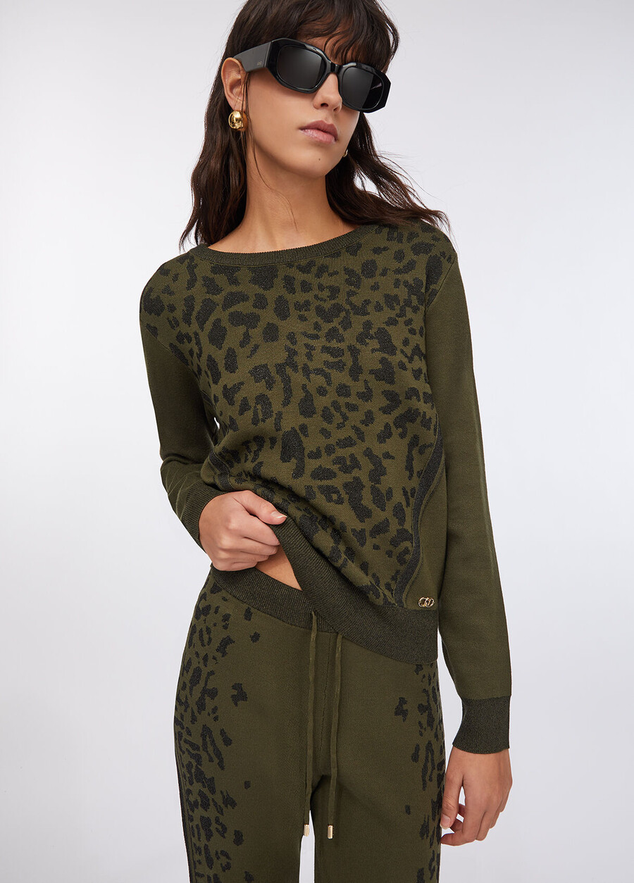 liu jo better animal-print sweater