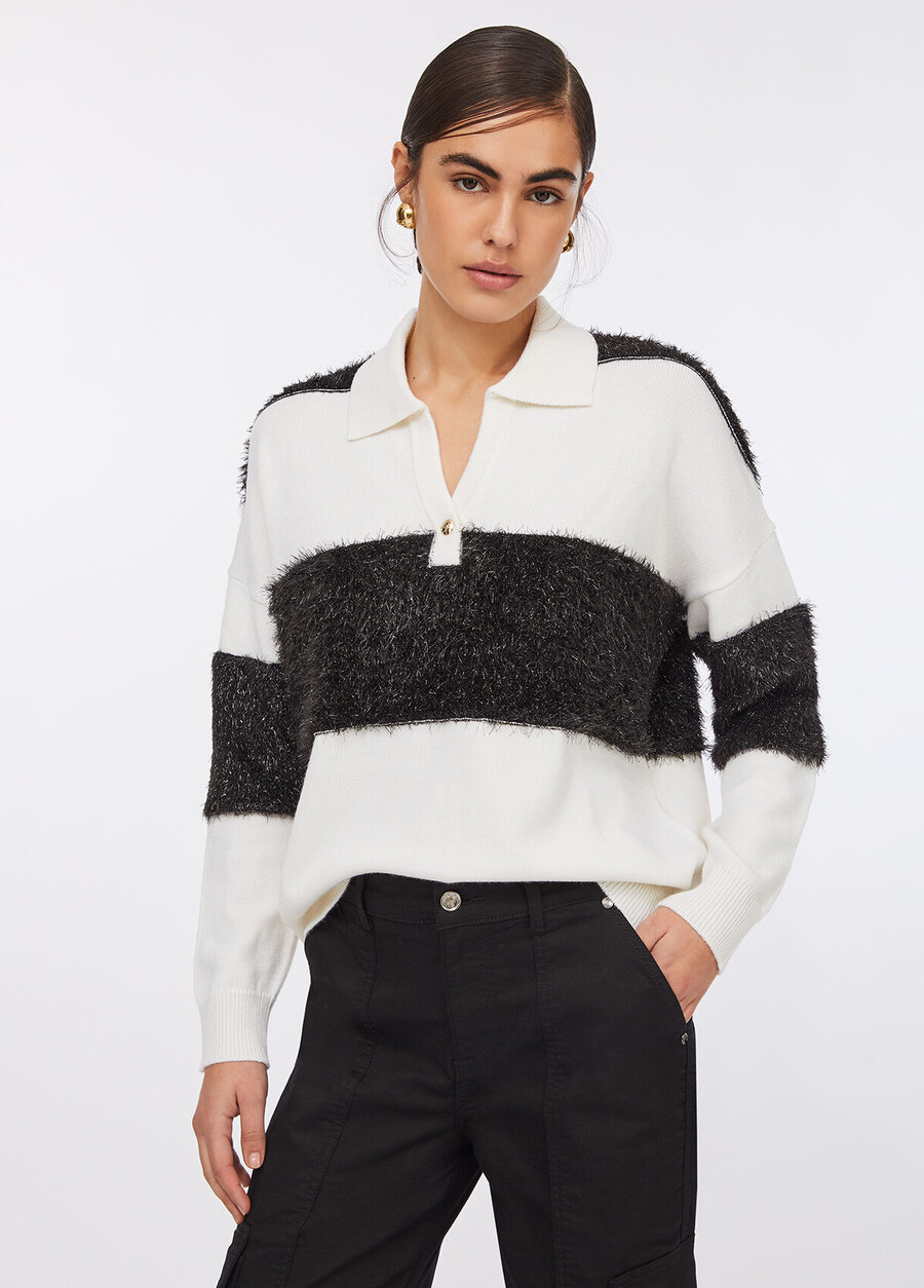striped wool polo
