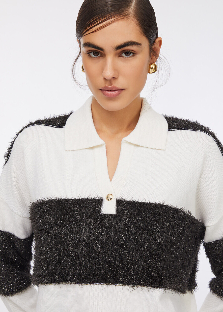 striped wool polo
